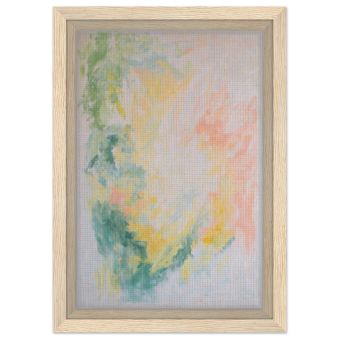 Abstract watercolor painting in pastel hues, framed canvas print named Ethereal Whispers’ Ballet