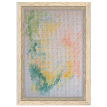 Abstract watercolor painting in pastel hues, framed canvas print named Ethereal Whispers’ Ballet