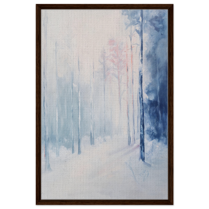 Abstract painting in soft blue and white, part of Ethereal Winter Soliloquy room decor