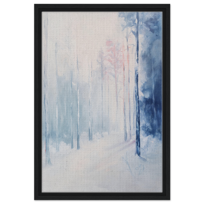 Abstract painting in soft blue and white tones, ideal for Ethereal Winter Soliloquy room decor