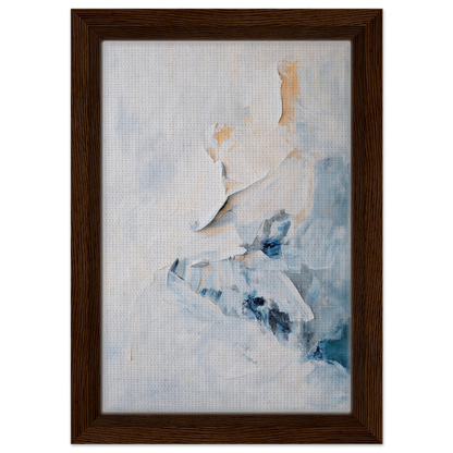 Abstract painting in soft blue, white, and beige for Etheric Silence Dreaming framed canvas print