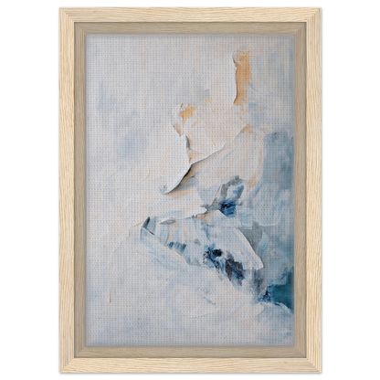 Abstract painting of a figure in white and blue for Etheric Silence Dreaming room decor