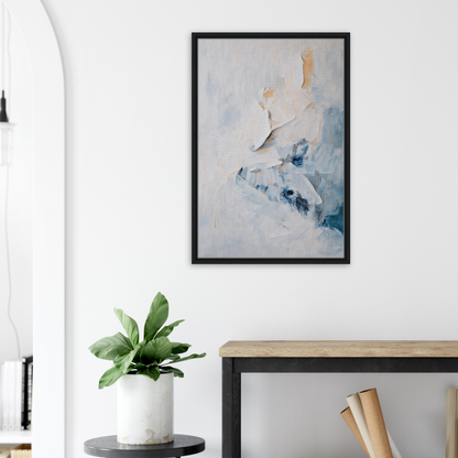 Abstract painting in soft blue and beige tones, perfect for Etheric Silence Dreaming room decor