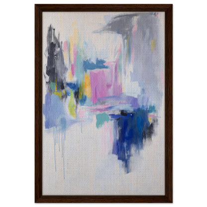 Abstract painting in soft pastels and bold blue accents from Euphoric Color Frenzy