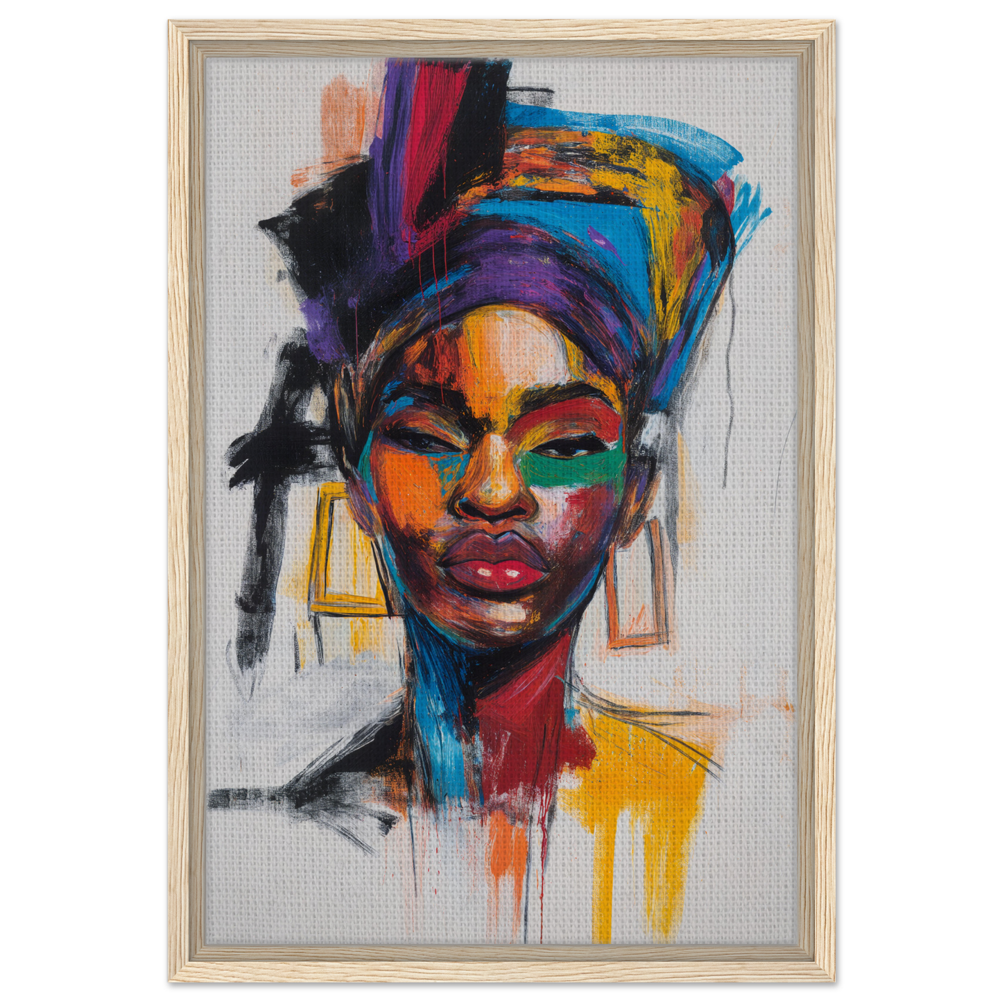 Vibrant abstract portrait in Expressionist Color Chorus ideal for modern room decor