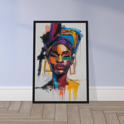 Colorful abstract portrait in a black frame from Expressionist Color Chorus collection