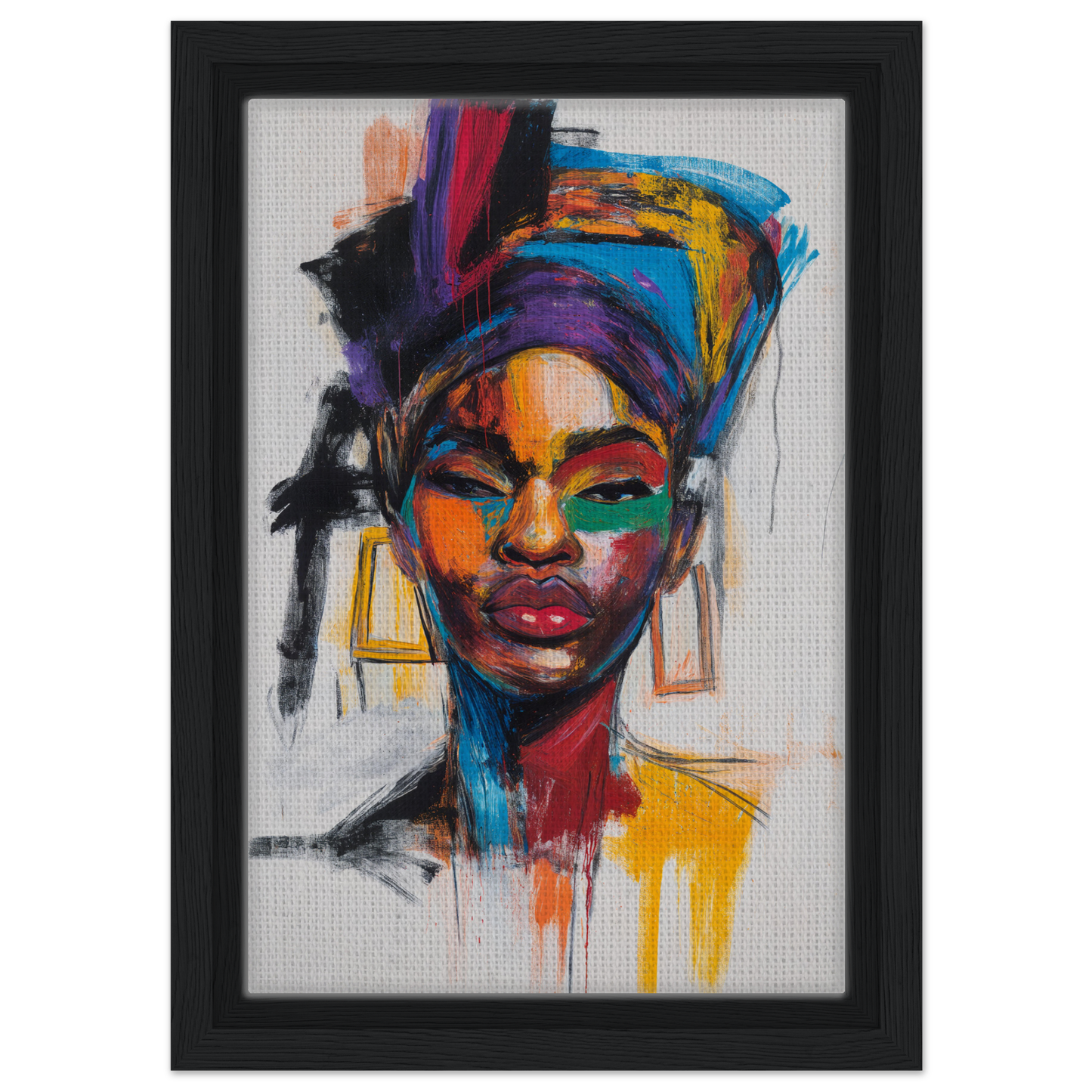 Colorful abstract portrait in Expressionist Color Chorus showcasing vibrant hues and brushstrokes