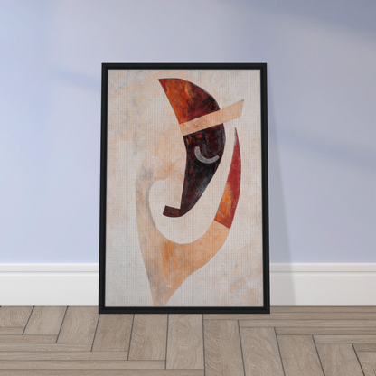 Abstract painting of curved shapes in earthy tones for Facial Kaleidoscope Reverie room decor