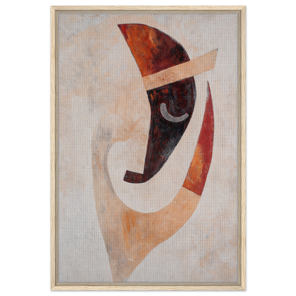 Abstract painting with curved earthy shapes in a crescent form for Facial Kaleidoscope Reverie