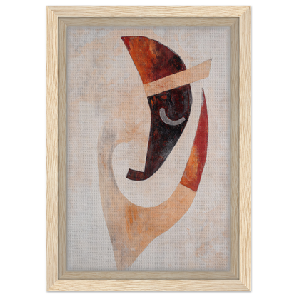 Abstract painting of curved shapes in earthy tones for Facial Kaleidoscope Reverie room decor