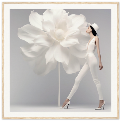 Oversized white flower with soft, layered petals.