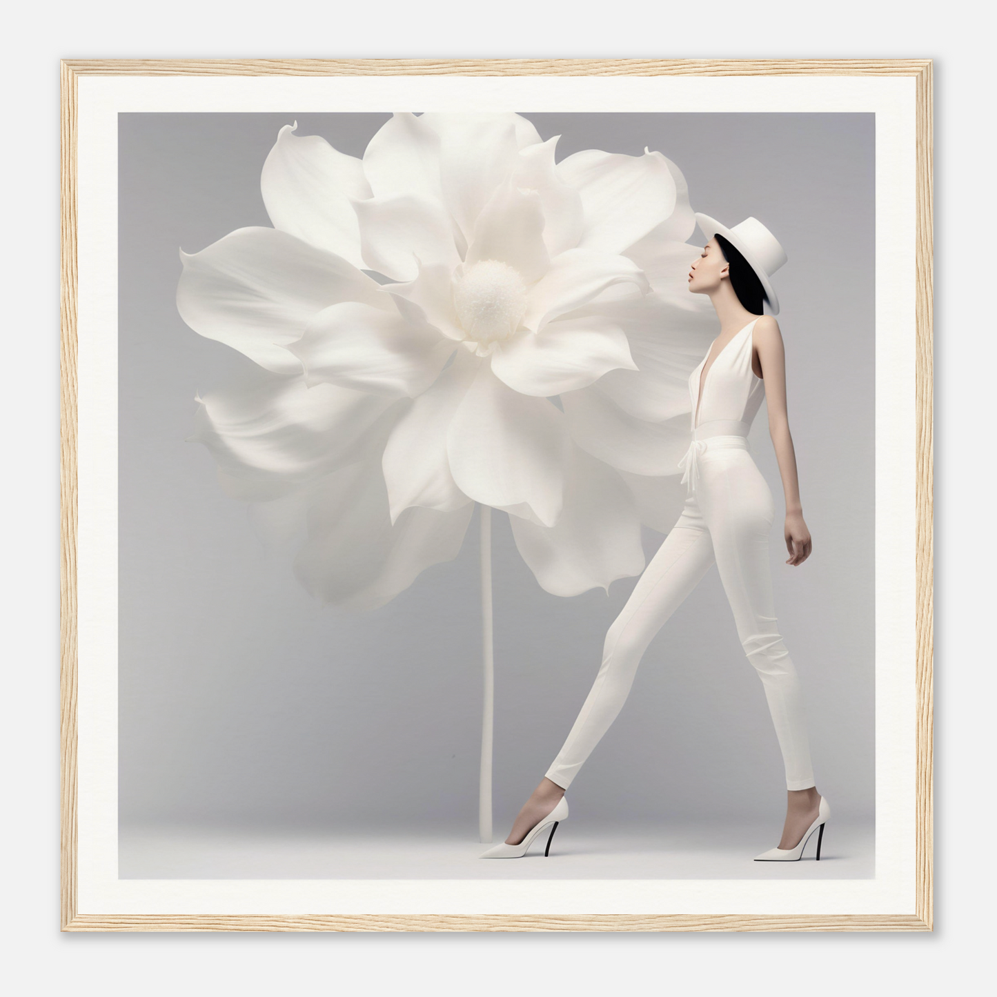 Giant white flower with soft, billowing petals.