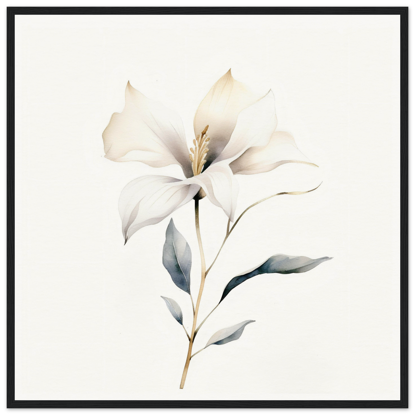 Delicate white flower with soft petals and a slender stem.