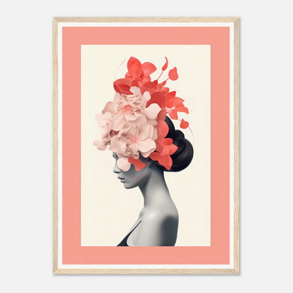 Artistic portrait featuring a silhouette with vibrant floral elements emerging from the head.