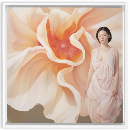 Delicate peach-colored flower with soft, curving petals.