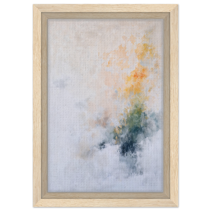 Abstract painting in soft pastels within a light wood frame, Flowing Dreams Surrender