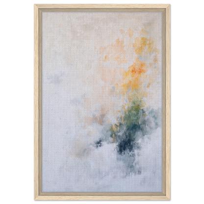 Abstract watercolor painting with pastel hues in wooden frame, ideal for Flowing Dreams Surrender room decor