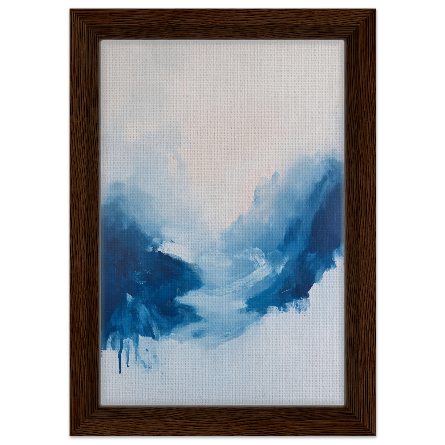 Abstract painting of blue swirls on light background, perfect for Fluid Luminosity Wanders room decor