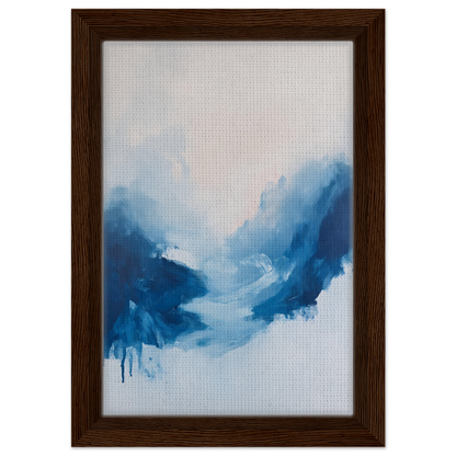 Abstract painting of blue swirls on light background, perfect for Fluid Luminosity Wanders room decor