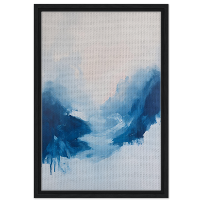 Abstract painting of swirling blue watercolor shapes for Fluid Luminosity Wanders