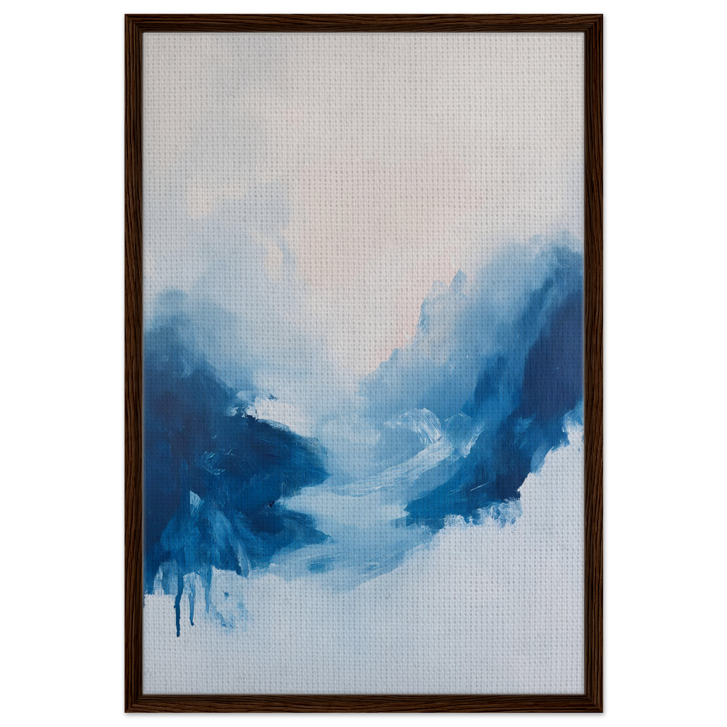 Abstract painting of swirling blue shades for Fluid Luminosity Wanders room decor