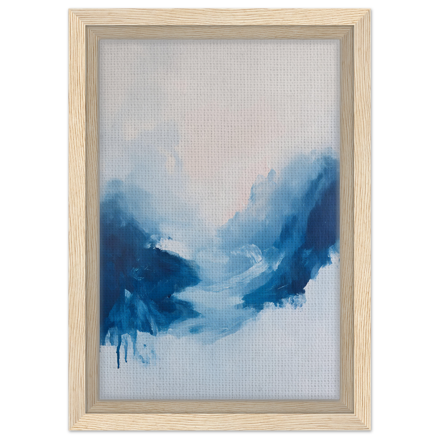 Abstract painting of blue swirls on light background, featured in Fluid Luminosity Wanders