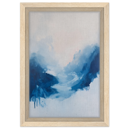 Abstract painting of blue swirls on light background, featured in Fluid Luminosity Wanders