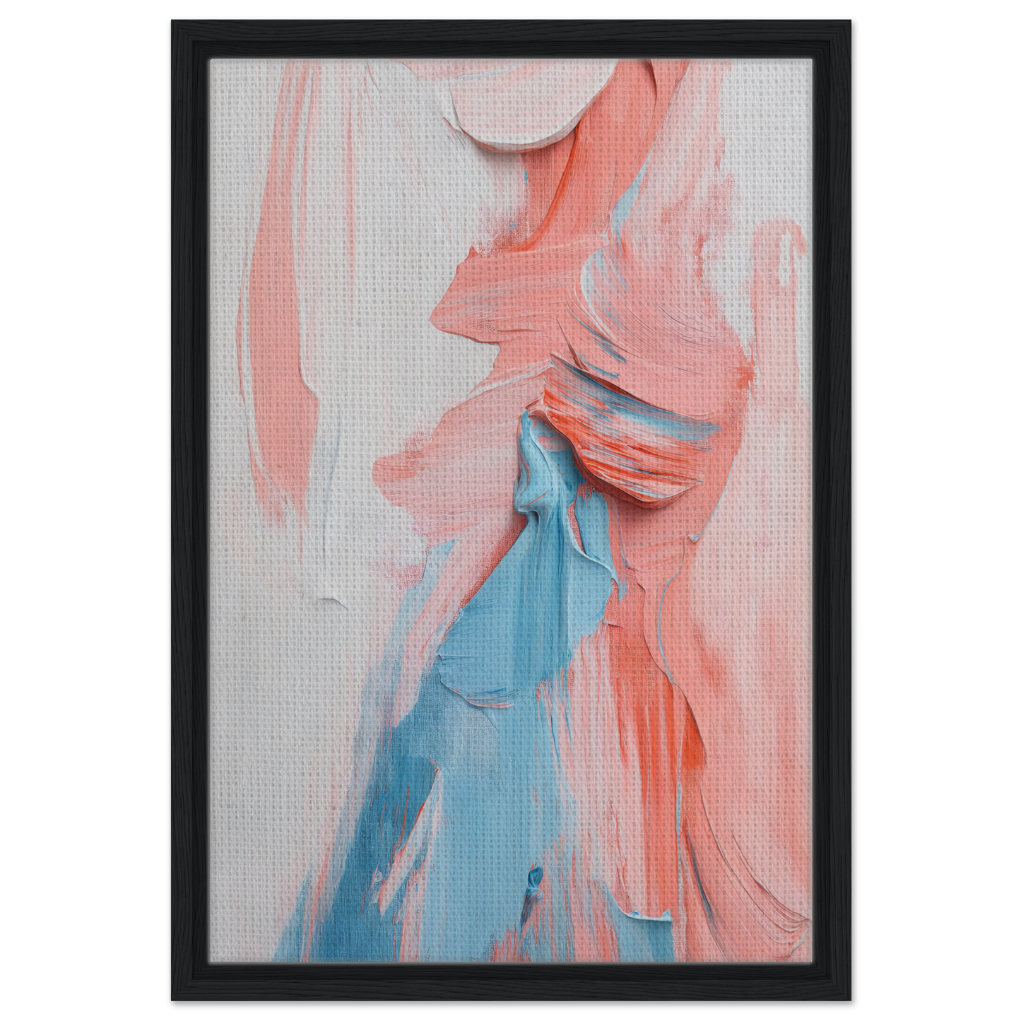 Abstract painting with pink and blue swirls for Fluid Spectrum Symphony room decor