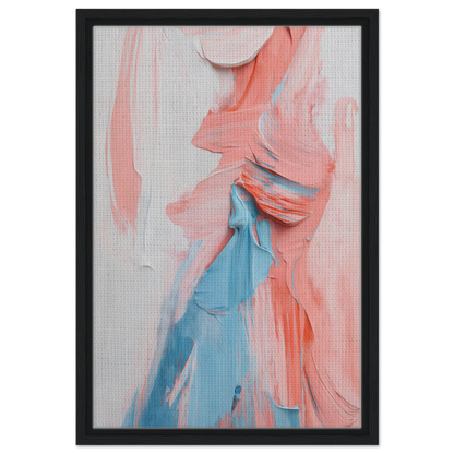 Abstract painting with pink and blue swirls for Fluid Spectrum Symphony room decor