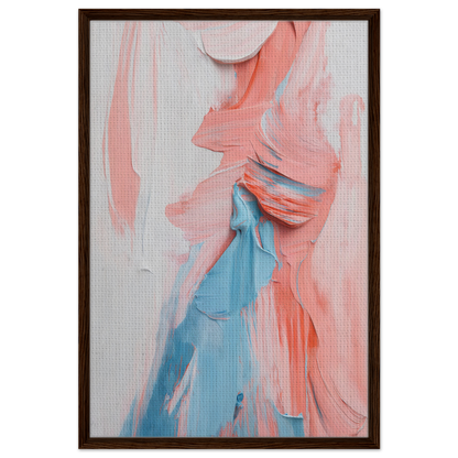 Abstract painting in pink and blue brushstrokes for Fluid Spectrum Symphony room decor