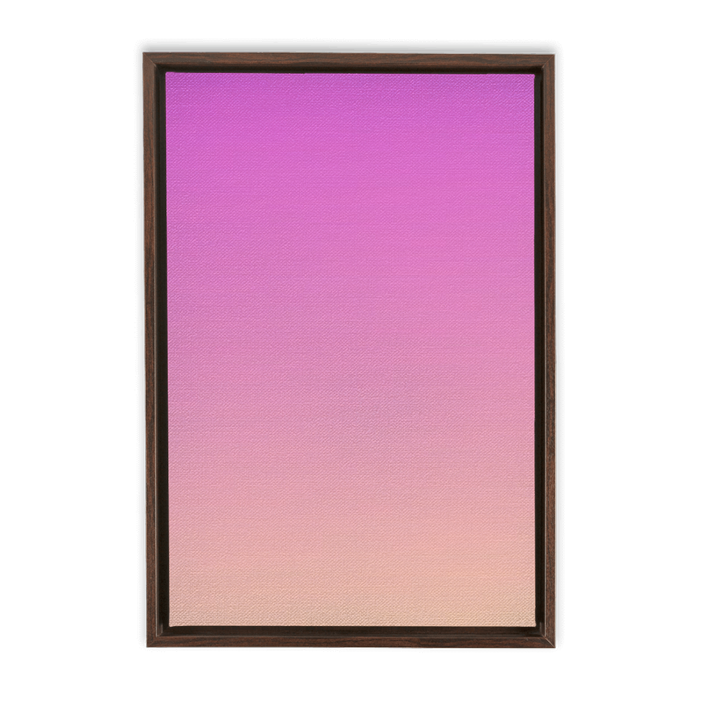 Framed gradient artwork transitioning from vibrant pink to soft peach.