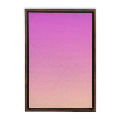 Framed gradient artwork transitioning from vibrant pink to soft peach.