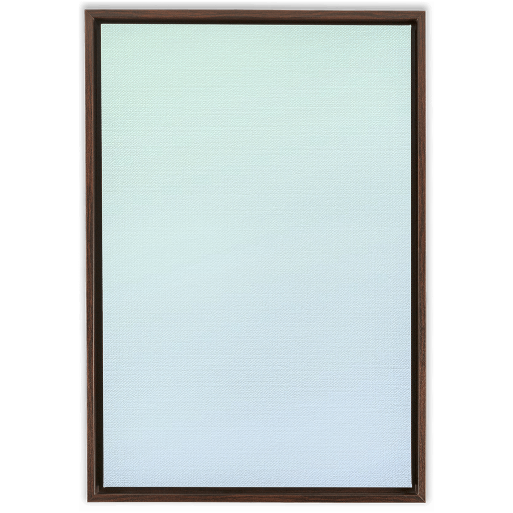 Rectangular mirror with a dark brown wooden frame.