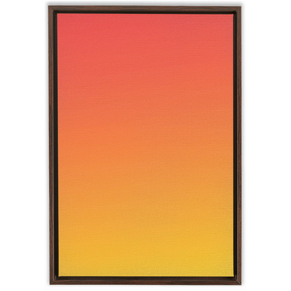 A framed painting of a yellow and orange gradient