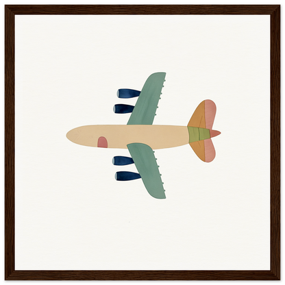 Stylized cartoon airplane with green wings and peach body from Aerial Daydream Revolution