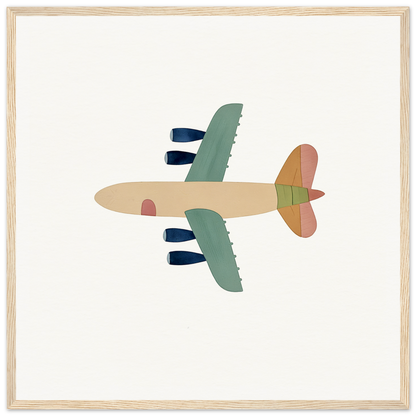 Stylized vintage airplane with green wings and beige fuselage in Aerial Daydream Revolution