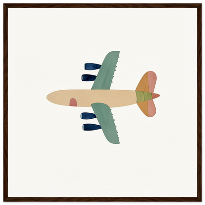 Simple cartoon airplane with green wings and beige fuselage in Aerial Daydream Revolution