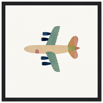 Vintage-style airplane illustration with green wings and beige fuselage for Aerial Daydream Revolution