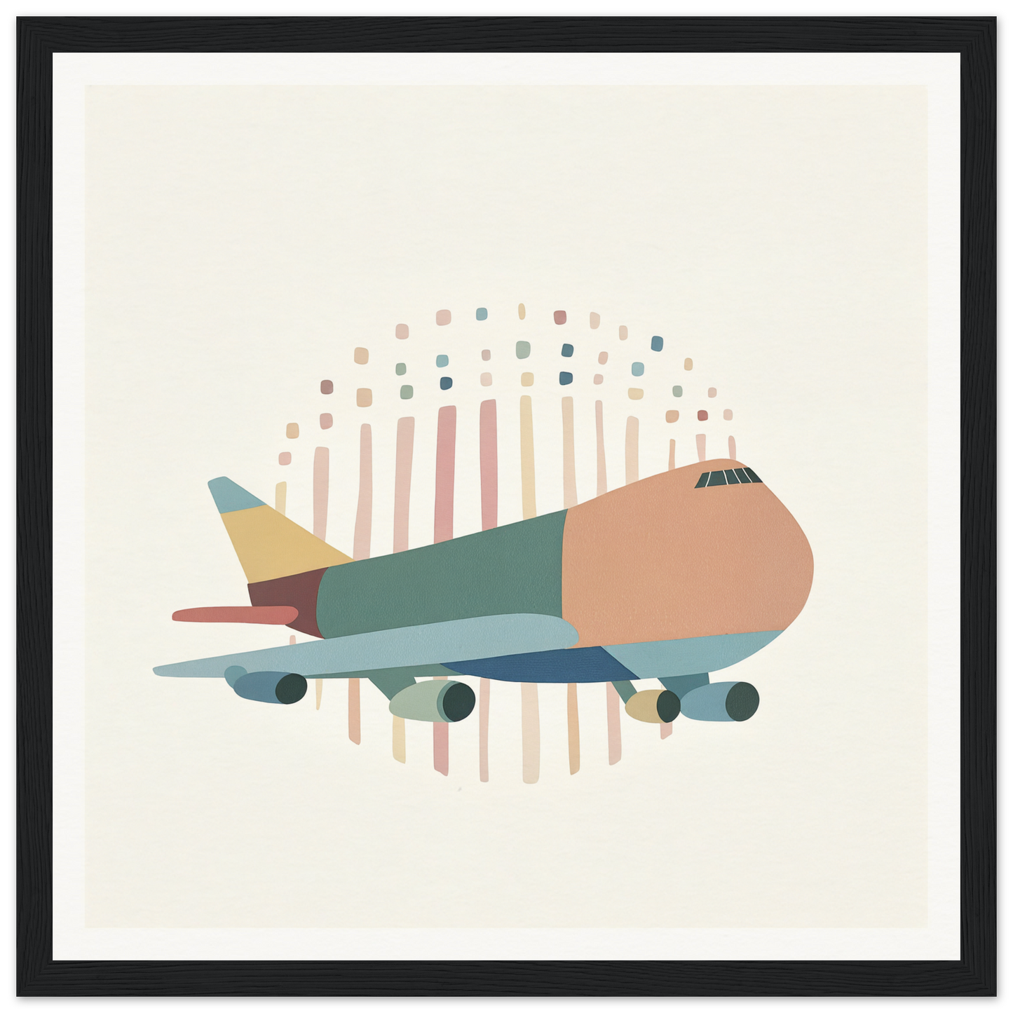 Stylized passenger aircraft in pastel colors from Aero Waves Reverie special edition art™