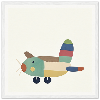 Colorful cartoon airplane with striped tail as part of Aeronautical Dreamsongs special edition art™