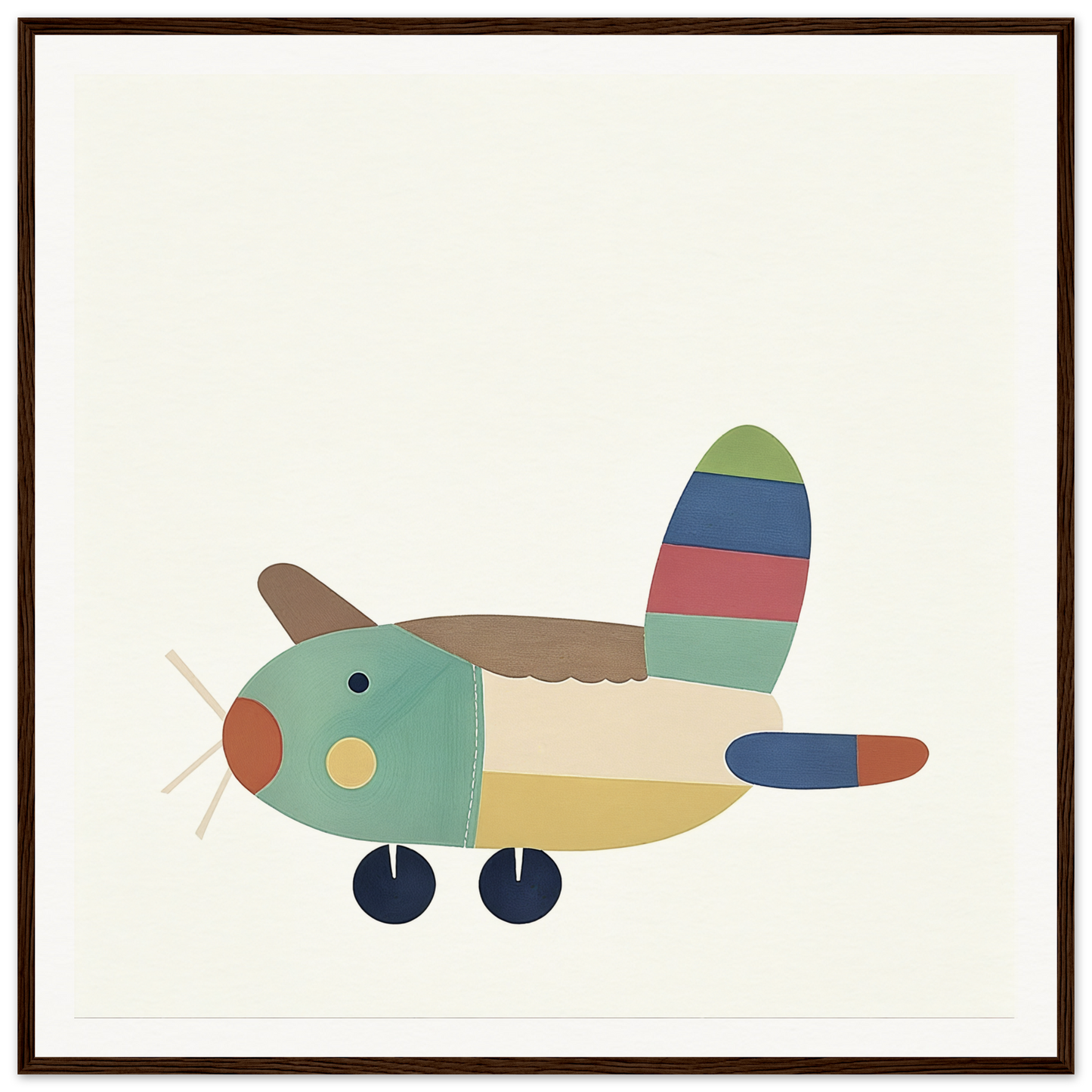 Colorful cartoon airplane with a rounded nose from Aeronautical Dreamsongs special edition art™