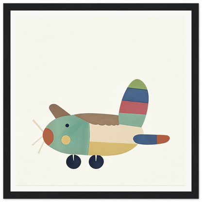 Colorful cartoon airplane with striped tail and round wheels from Aeronautical Dreamsongs