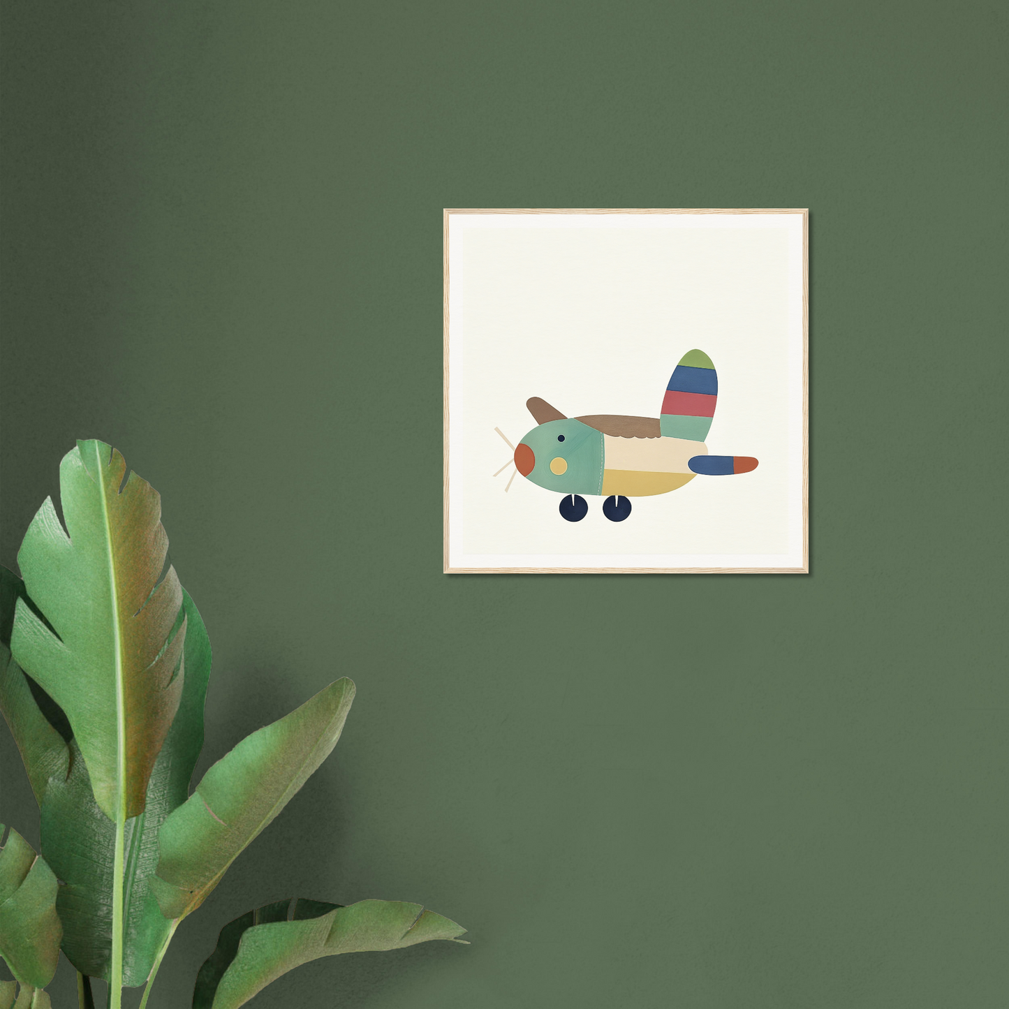 Colorful cartoon airplane with striped tail from Aeronautical Dreamsongs special edition art™