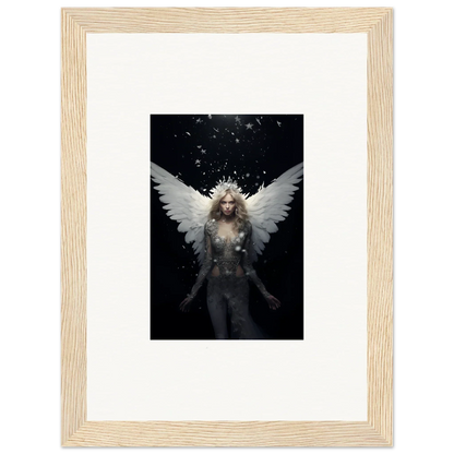 Ethereal winged figure with glowing hair in Celestial Emotion Surge wall art for room decor