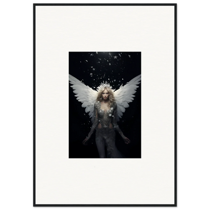 Ethereal winged figure with long hair for Celestial Emotion Surge framed wall art