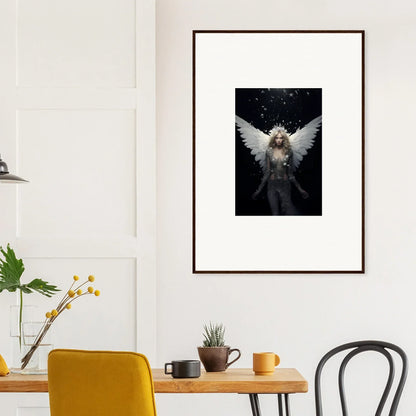 Framed wall art of a white owl symbolizes emotion surge for stylish room decor