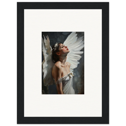 Framed canvas print of angelic wings emergence for stunning room decoration