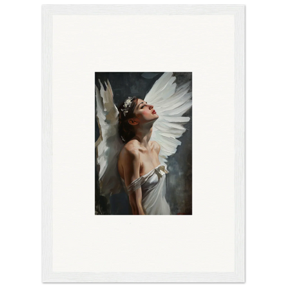 Ethereal figure with wings emergence and crown, perfect for room decoration canvas print