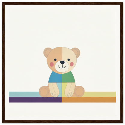 Cute cartoon Teddy Bear in blue and green shirt from Bear Serene special edition art