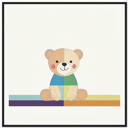 Cute cartoon teddy bear in a blue and green shirt from Bear Serene special edition